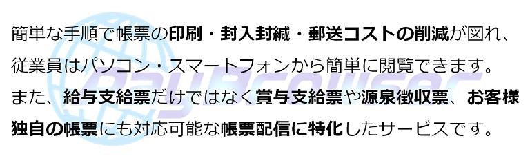 印刷などのコスト削減が図れる様々な帳票に対応可能な帳票配信に特化したサービス